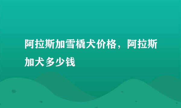 阿拉斯加雪橇犬价格，阿拉斯加犬多少钱