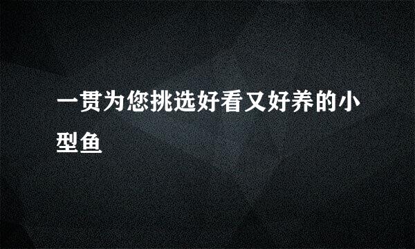 一贯为您挑选好看又好养的小型鱼