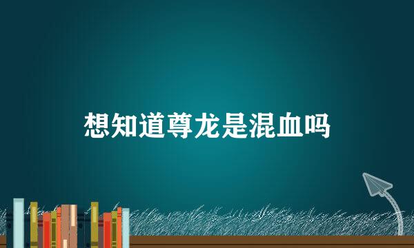 想知道尊龙是混血吗