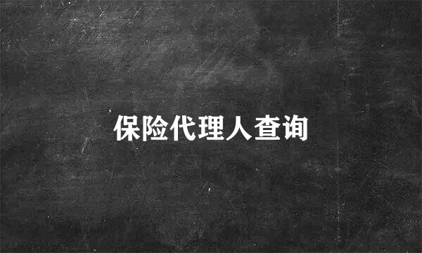 保险代理人查询