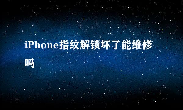 iPhone指纹解锁坏了能维修吗