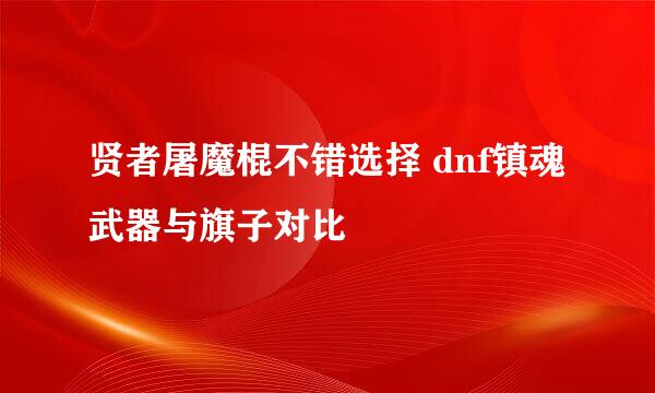 贤者屠魔棍不错选择 dnf镇魂武器与旗子对比