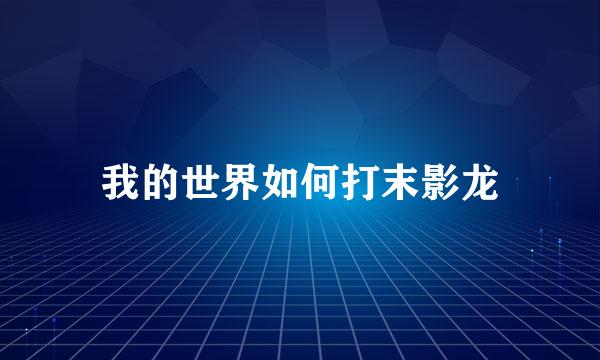 我的世界如何打末影龙