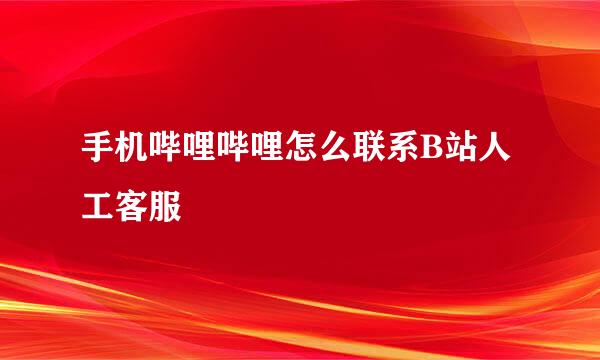手机哔哩哔哩怎么联系B站人工客服