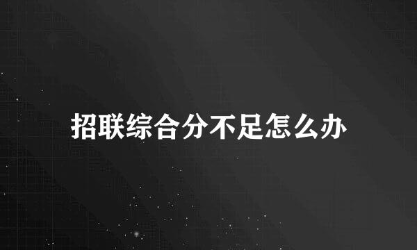 招联综合分不足怎么办