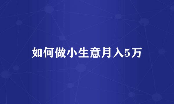 如何做小生意月入5万