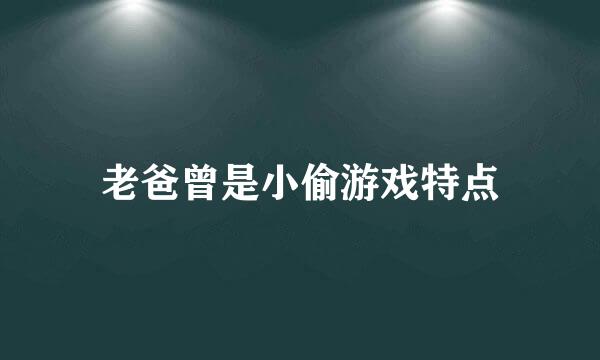 老爸曾是小偷游戏特点