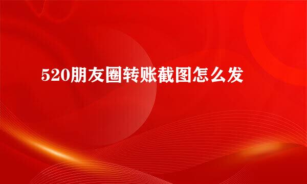520朋友圈转账截图怎么发