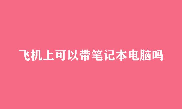 飞机上可以带笔记本电脑吗
