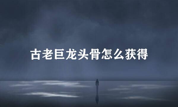 古老巨龙头骨怎么获得