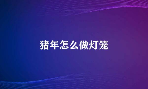 猪年怎么做灯笼