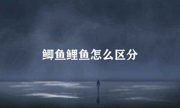 鲫鱼鲤鱼怎么区分