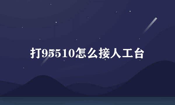 打95510怎么接人工台