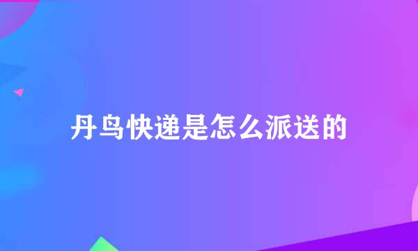 丹鸟快递是怎么派送的