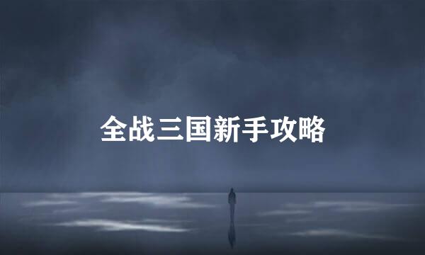 全战三国新手攻略