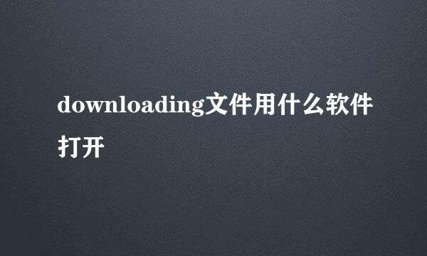 downloading文件用什么软件打开