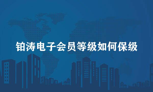 铂涛电子会员等级如何保级