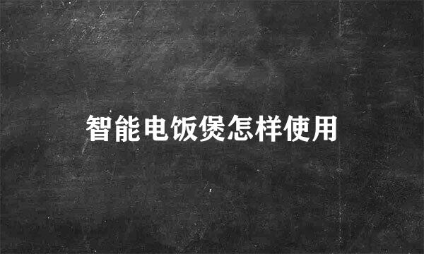 智能电饭煲怎样使用