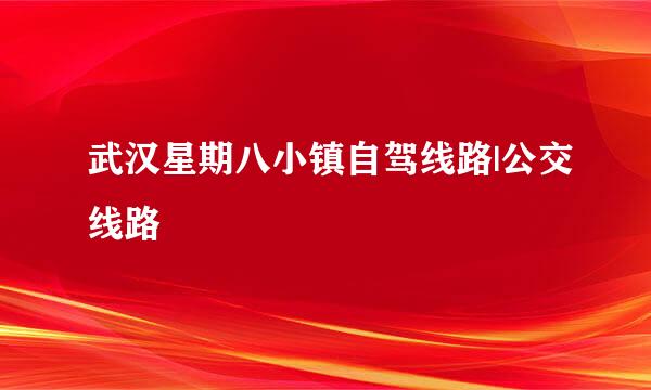 武汉星期八小镇自驾线路|公交线路