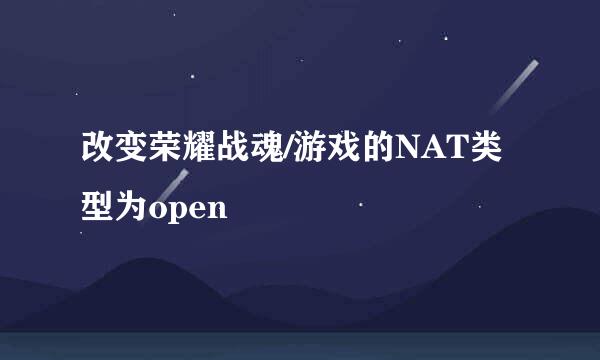 改变荣耀战魂/游戏的NAT类型为open