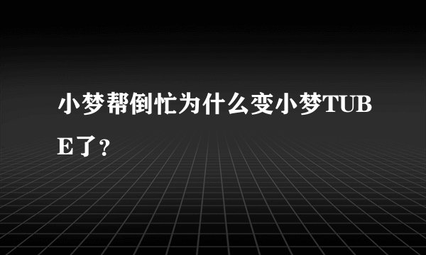 小梦帮倒忙为什么变小梦TUBE了？