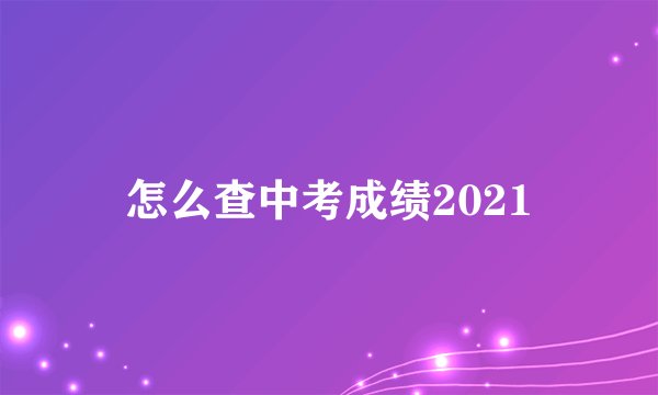 怎么查中考成绩2021