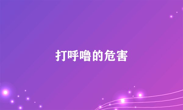 打呼噜的危害