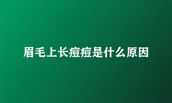 眉毛上长痘痘是什么原因