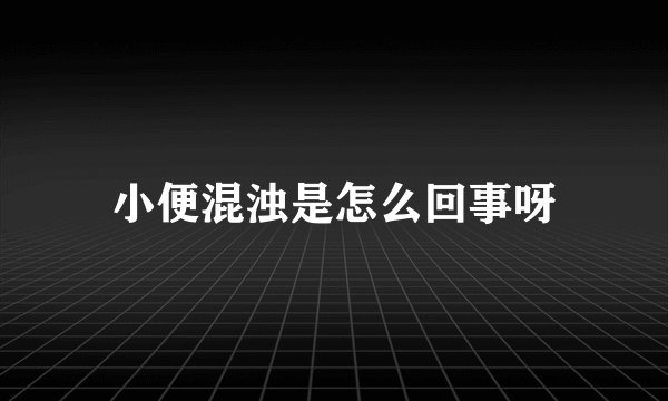 小便混浊是怎么回事呀