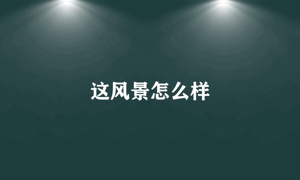 这风景怎么样
