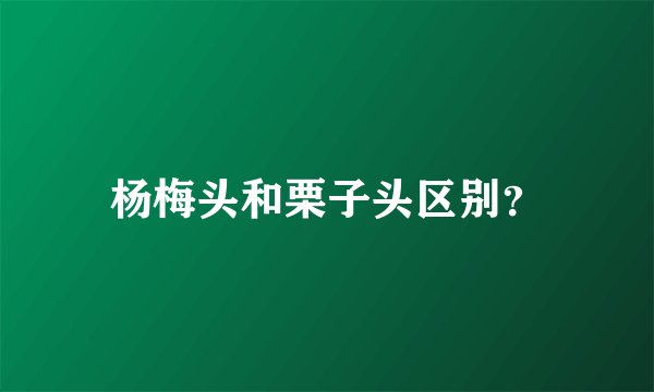 杨梅头和栗子头区别？