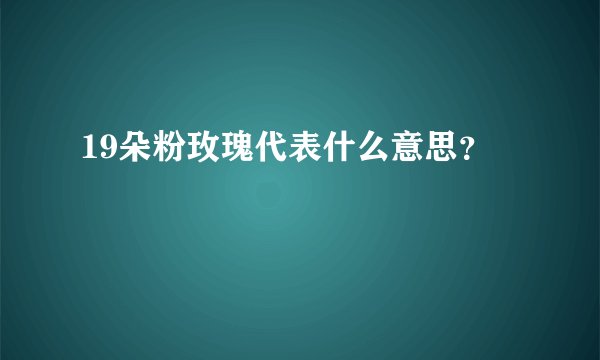 19朵粉玫瑰代表什么意思?