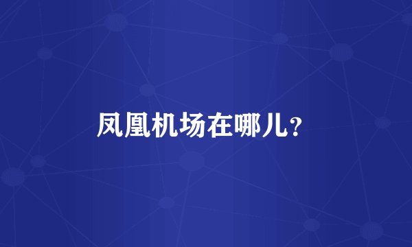 凤凰机场在哪儿？