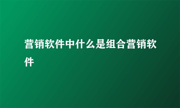 营销软件中什么是组合营销软件
