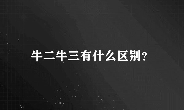 牛二牛三有什么区别?