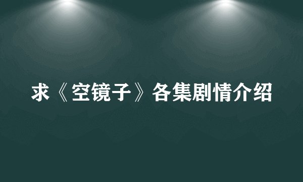 求《空镜子》各集剧情介绍