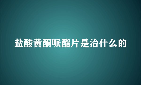 盐酸黄酮哌酯片是治什么的