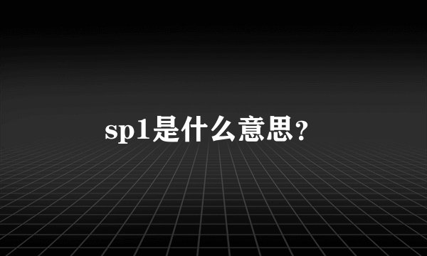 sp1是什么意思？
