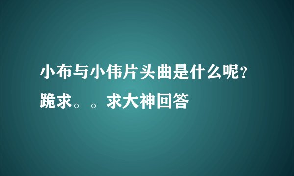 小布与小伟片头曲是什么呢?跪求。。求大神回答