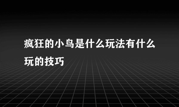 疯狂的小鸟是什么玩法有什么玩的技巧