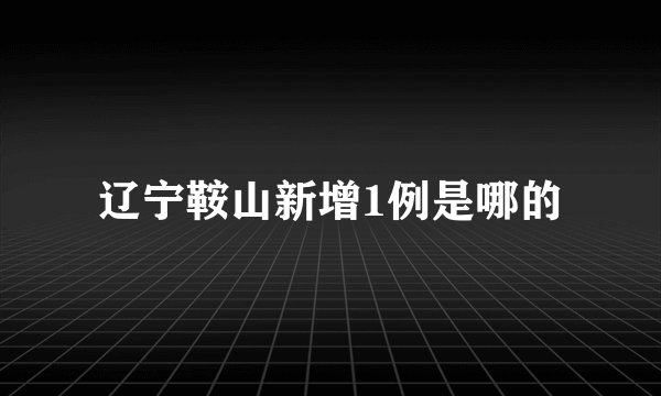 辽宁鞍山新增1例是哪的