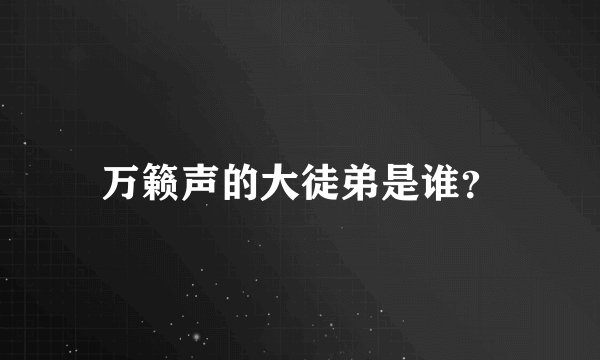 万籁声的大徒弟是谁？