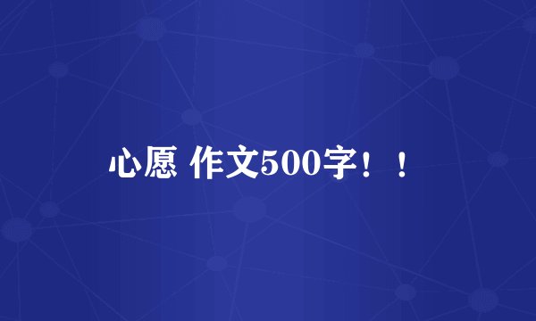 心愿 作文500字！！