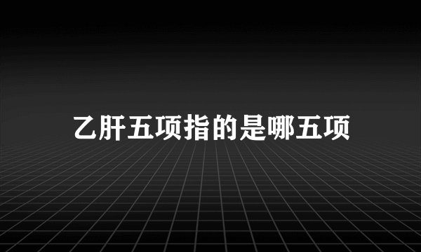 乙肝五项指的是哪五项