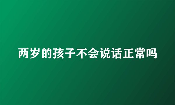 两岁的孩子不会说话正常吗