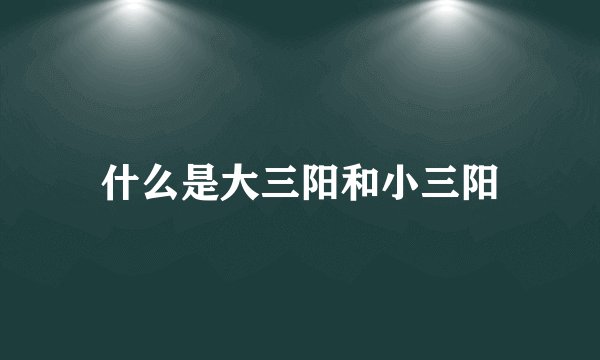 什么是大三阳和小三阳