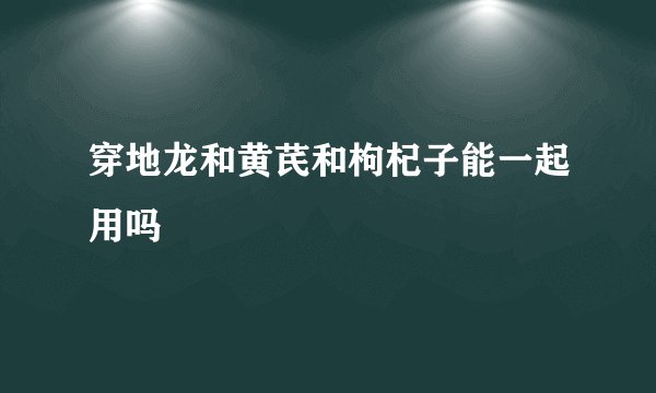 穿地龙和黄芪和枸杞子能一起用吗