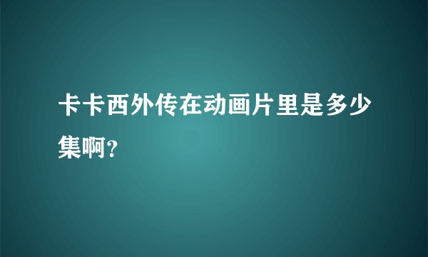 卡卡西外传在动画片里是多少集啊？