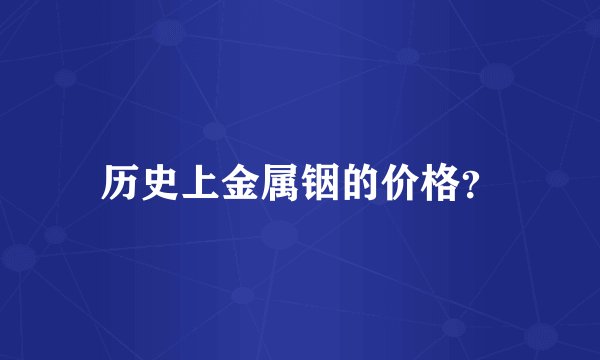 历史上金属铟的价格？