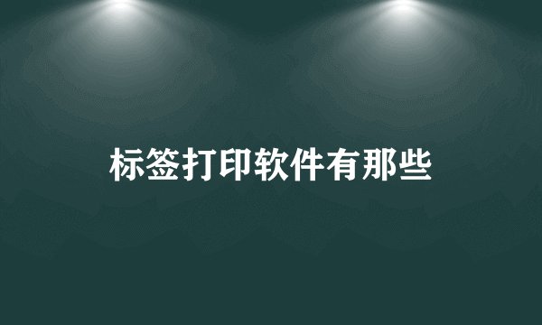 标签打印软件有那些